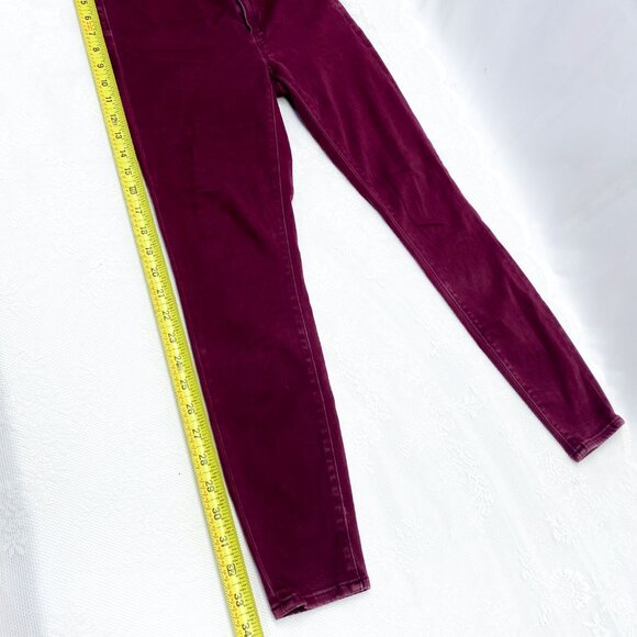 Women's Ann Taylor LOFT Wine Red Straight Leg Pants Ladies Maroon Leggings - Picture 6 of 10